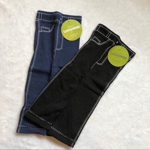 Set of 2 pairs of Trumpette faux jean leggings NWT
